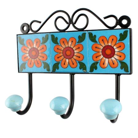 Mustard Flower Ceramic Tiles Hook 